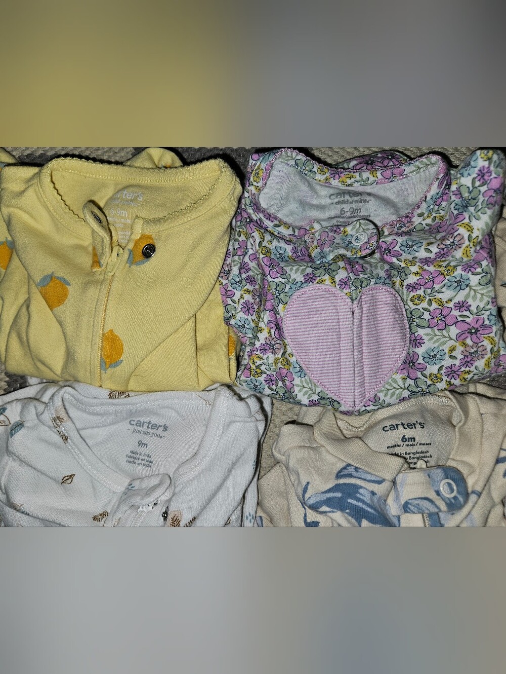 Carters (9) & Wonder Nation (1) BUNDLE OF 10 PAJAMAS 6-9M - Picture 3 of 13